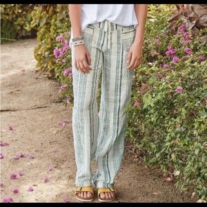 Sundance Pants Women’s XL Gigi Lightweight Relaxed Stripe green White  K